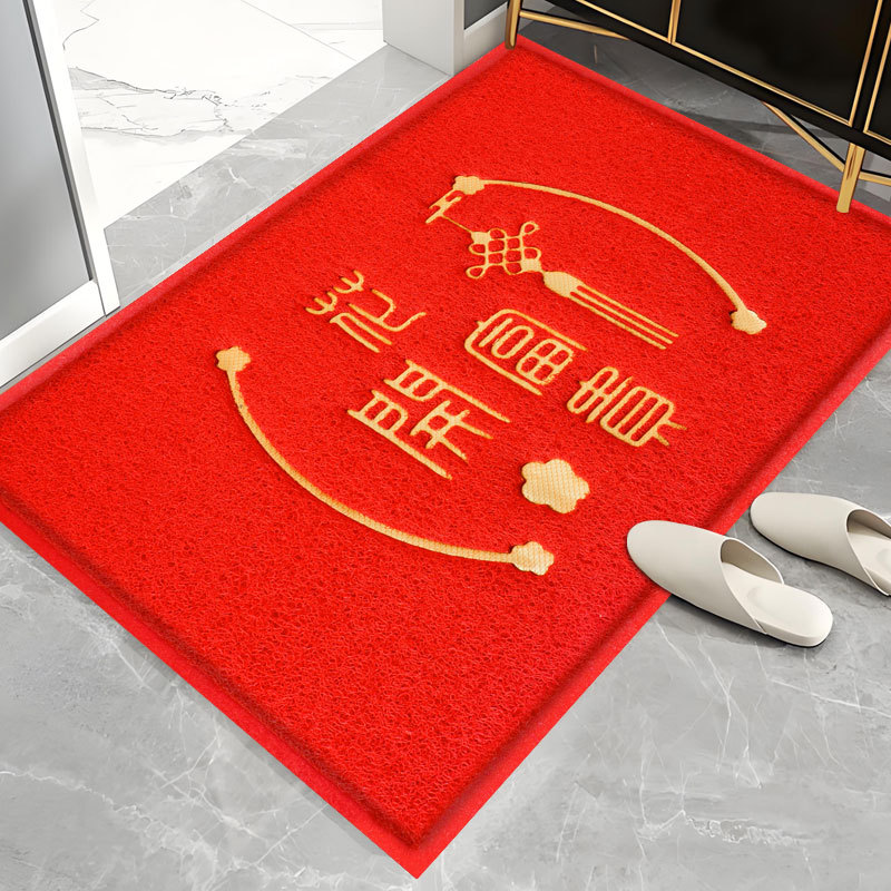 Bienvenido a la alfombra antideslizante, alfombra de puerta de entrada, alfombra de anillo de seda especial, alfombra antisucia al aire libre.