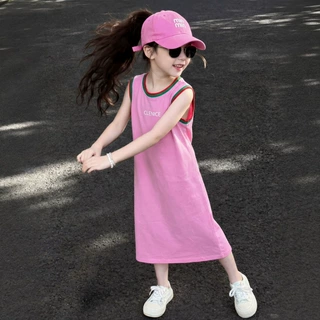 女童炸街裙子夏装2026新款女孩夏季多巴胺T恤裙儿童夏日背心裙潮