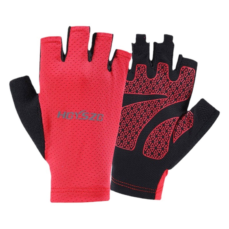 Half-finger Sun Protection Gloves Men's and Women's Summer Non-slip Fishing Driving Yoga Fitness Sports Finger-exposed Thin Gloves