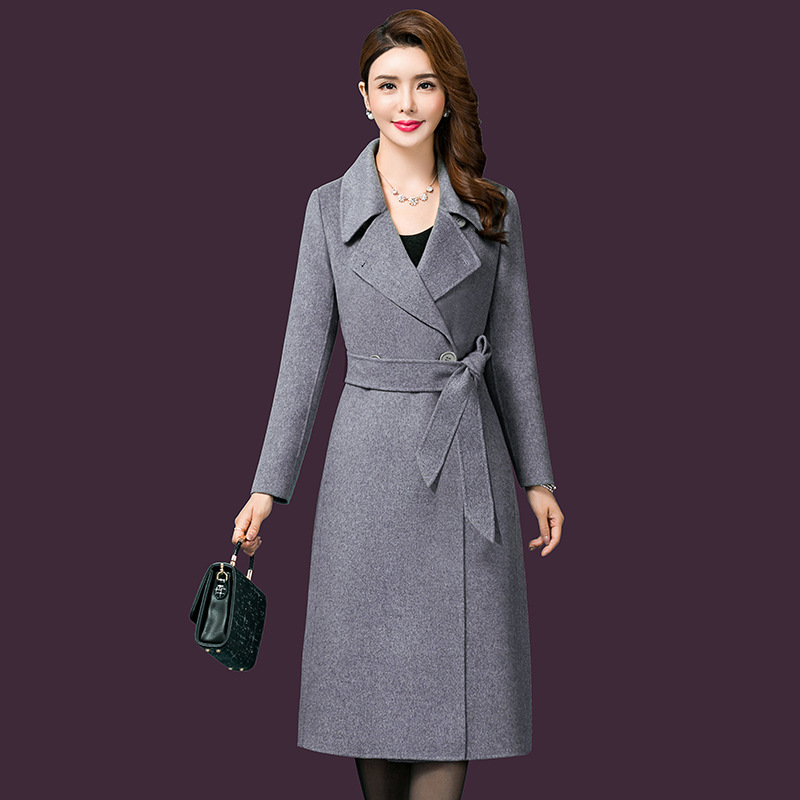 Real shot spot 2021 new pattern winter Fur coat temperament grace Woollen cloth Cashmere overcoat Mid length version