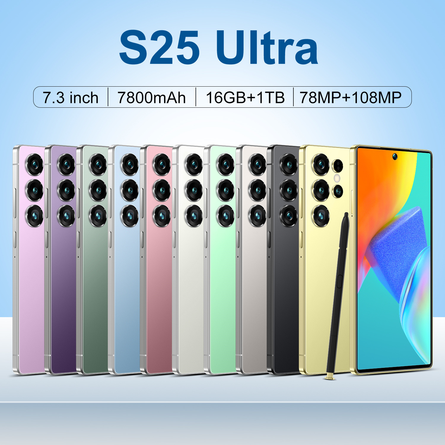 跨境4G手机S25Ultra智能手机6.75寸4+64八核亚马逊TK爆款工厂批发