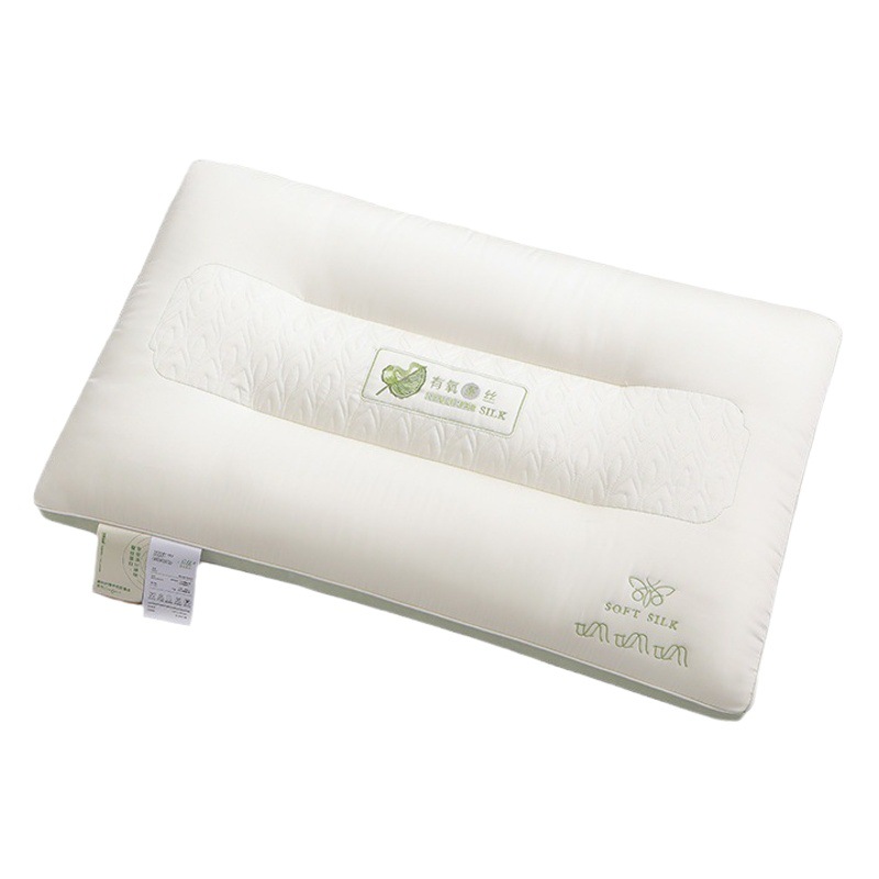 Almohada de proteína de seda respetuosa con la piel almohada de protección del cuello de alto soporte núcleo súper suave almohada de protección de la columna cervical tridimensional