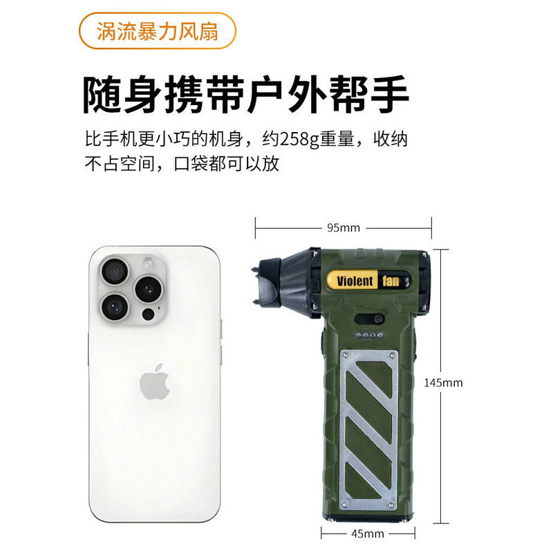 Ventilador de mano transfronterizo acampando USB ventilador sin electrodos violento motor sin escobillas mini turbina ventilador fabricantes al aire libre