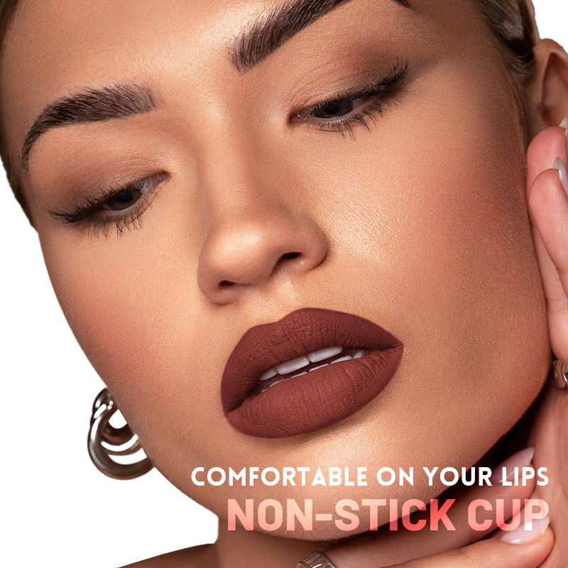 Matte Lipstick 10 Colors Velvet Non Stick Cup Lip Gloss European And American Lip Gloss Lip Gloss_voghion.com