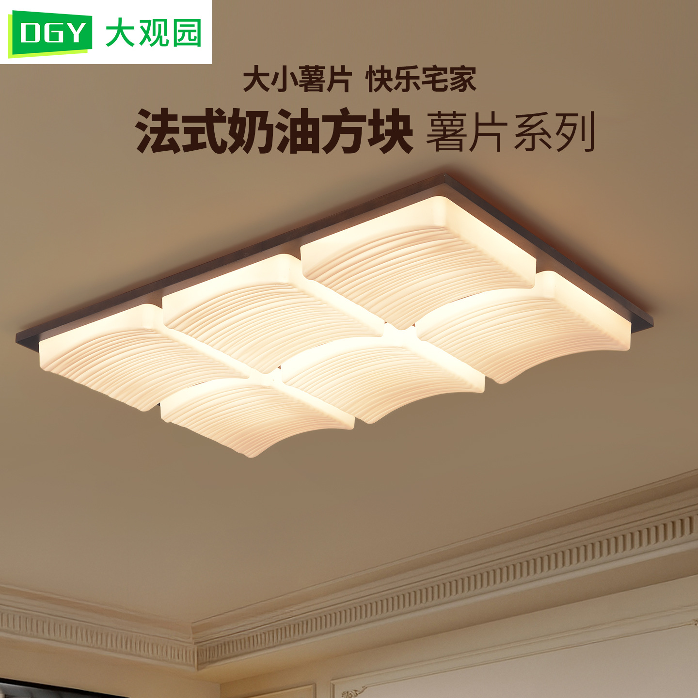 Luces de techo de la sala de estar de estilo francés, papas fritas retro, nueva atmósfera creativa, luz de protección de los ojos 357L