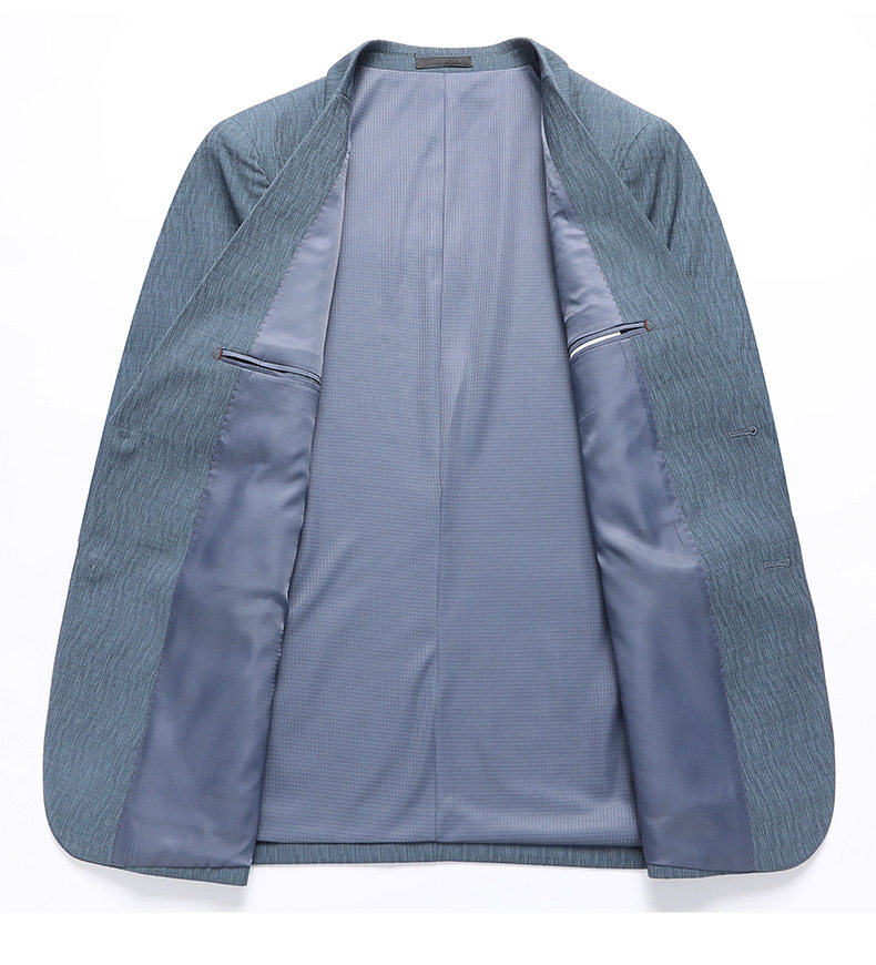 Áo vest nam mỏng mùa xuân thu dáng ôm, vải jacquard co giãn không cần ủi, phong cách Hàn Quốc — Màu xanh, Màu xám chi tiết 14