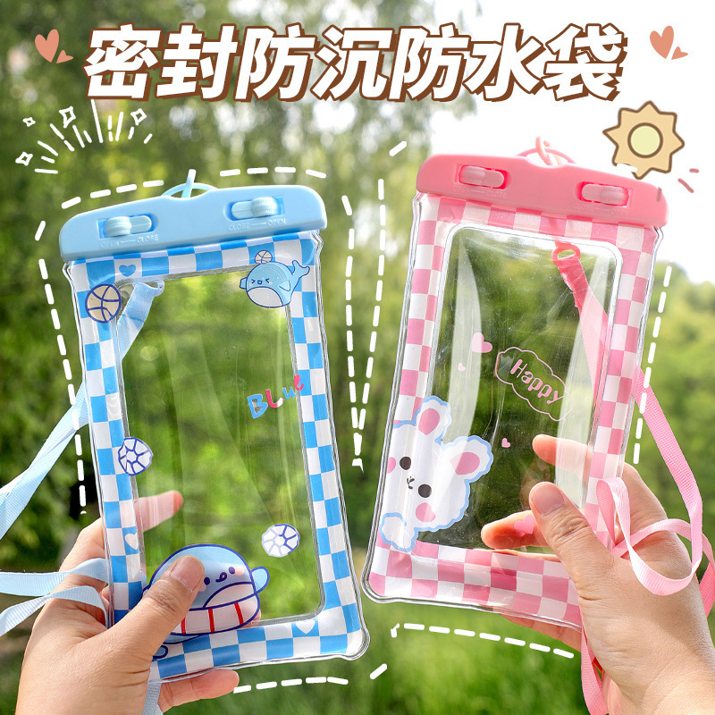 Mobile Phone Waterproof Bag, Cute Cartoon Style, Diving and Swimming New Protective Case, Large Transparent Factory Wholesale Waterproof Bag