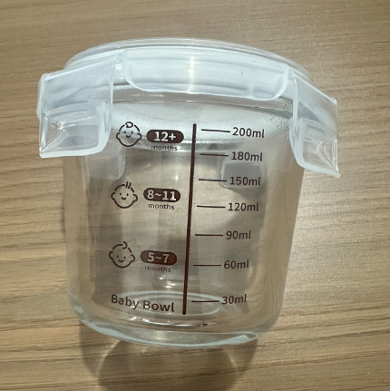 Tazón de vidrio para bebés caja de alimentos suplementarios Tazón de huevos al vapor resistente a altas temperaturas caja de alimentos de vidrio caja de alimentos pequeña caja de alimentos para bebés herramientas de alimentos suplementarios