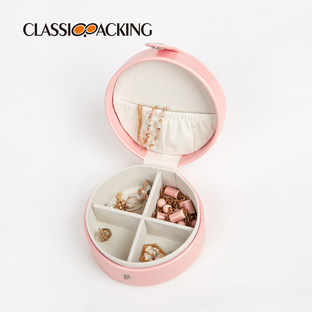 Nuevo joyero de pu creativo transfronterizo Pendientes portátiles Anillo Joyería Caja de almacenamiento de joyería de cuero Logotipo imprimible