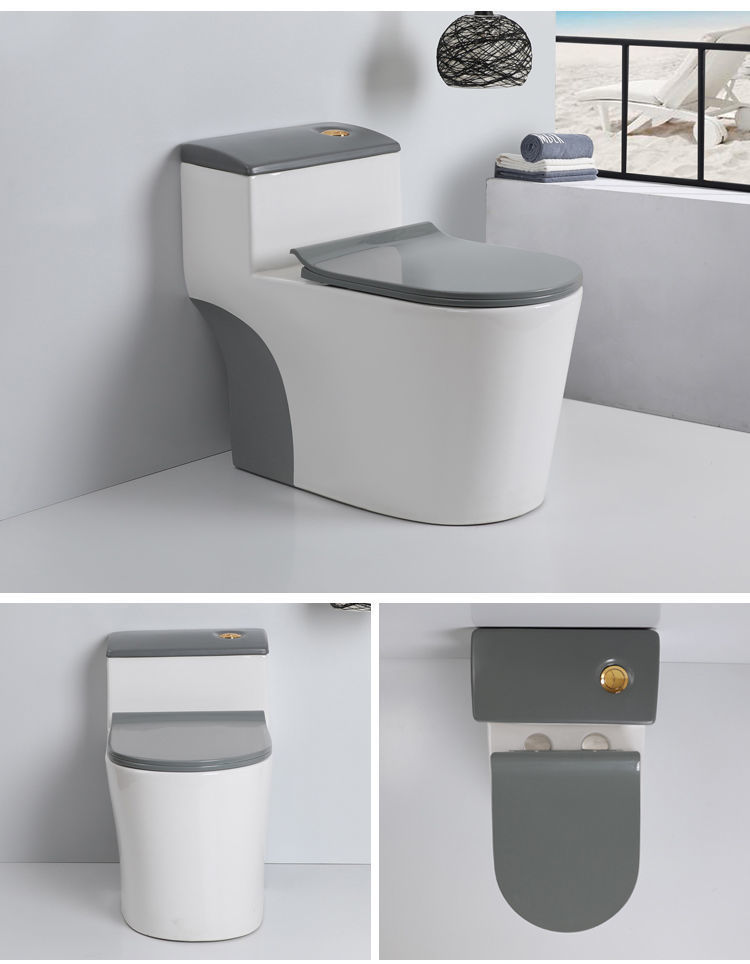 Household toilet, small-sized sitting toilet, large-diameter silent water-saving, super vortex siphon anti-odor, colored ceramic sitting toilet undefined