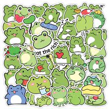 跨境大眼蛙贴纸50枚可爱卡通呱呱动物个性涂鸦电脑手账本青蛙贴纸