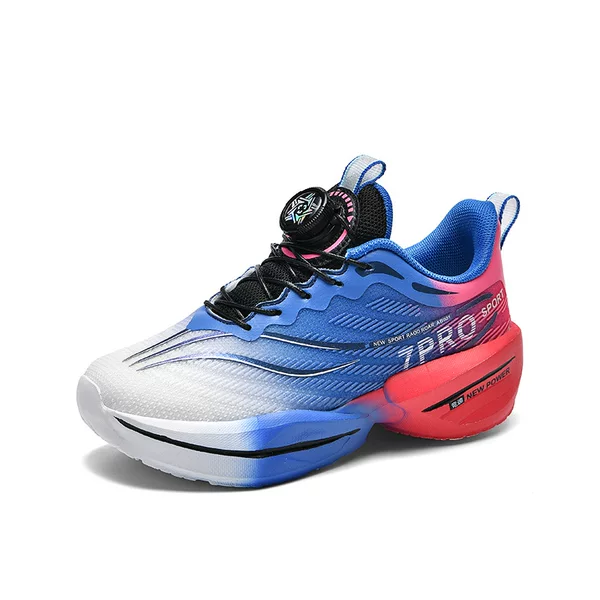 2028 Kidsren's Shoes Kidsren's Running Shoes Swivel Buckle Sports Shoes Spring and Summer Mesh Boys Lightweight Cushioning Primary School Students Running Shoes