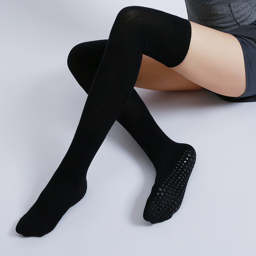 [New model directly from the manufacturer] Round-toe over-the-knee terry autumn and winter style dotted non-slip yoga socks warm long cold-proof socks