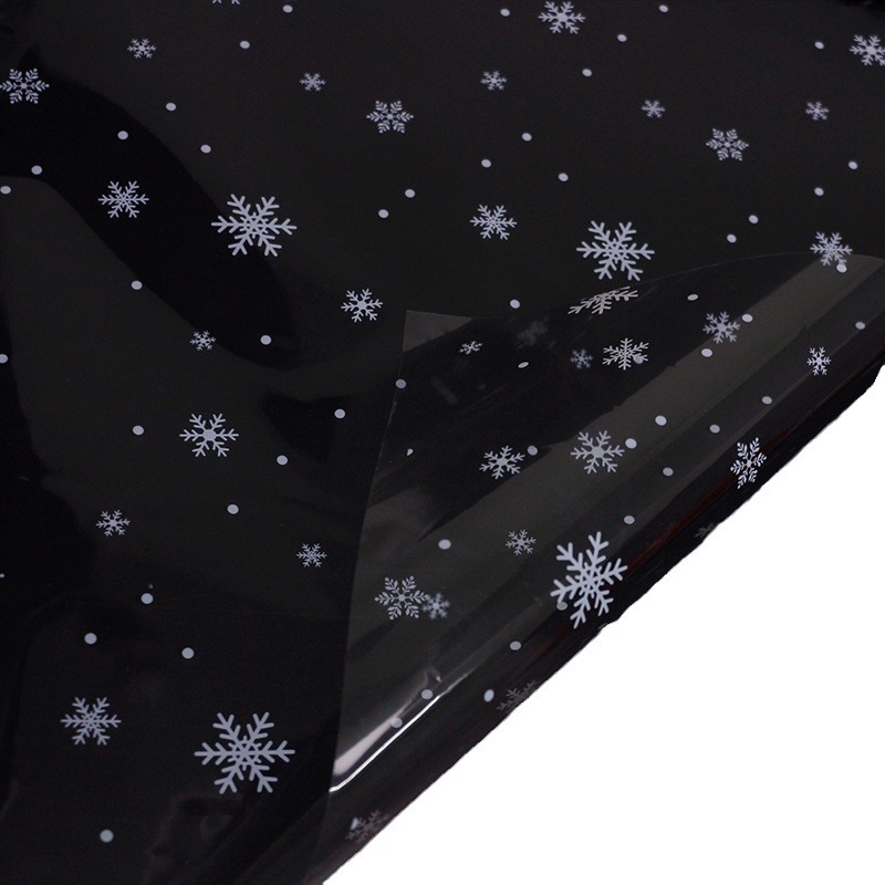 Navidad copo de nieve celofán flores transparentes paz fruta ramo embalaje papel embalaje impermeable floral materiales al por mayor