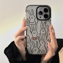 知泰苹果15卡通手机壳硅胶iphone16promax黑圈双色壳11可爱14软壳