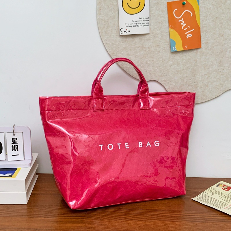 クロスボーダー起爆杜邦紙アルファベットトートバッグ2025新作透明シンプル大容量ハンドバッグレトロ女性カバン