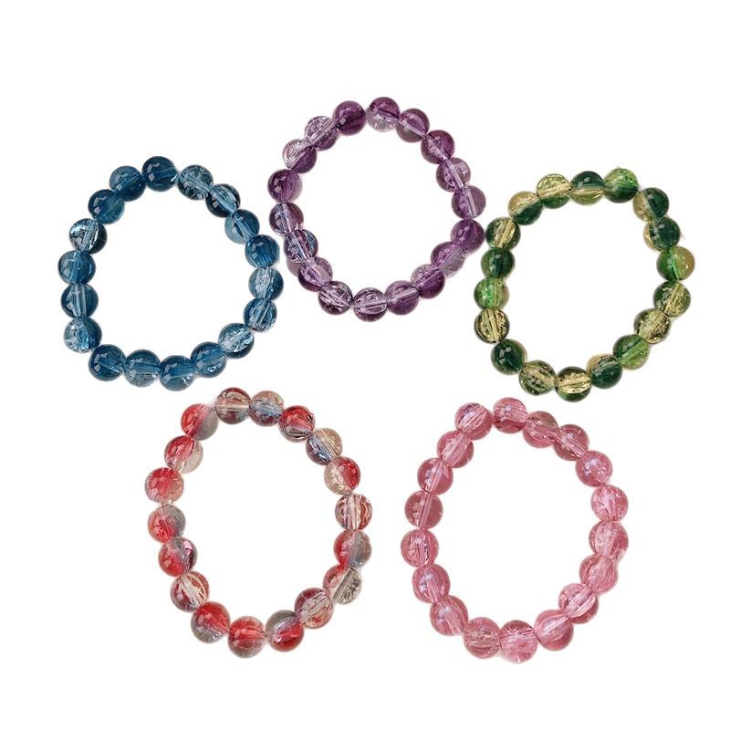 Pulsera de cuentas degradadas de hielo de estilo explosivo Mori alrededor de los dedos