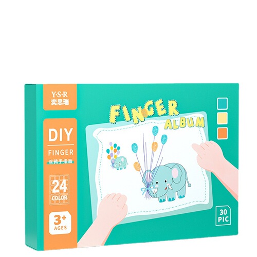 Children's finger painting coloring album kindergarten palm point painting toy ink pad painting tool pigment non-toxic