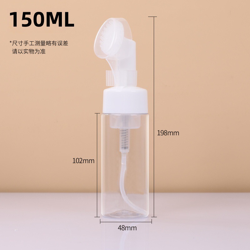 スポット 100 ミリリットルプレスムース発泡ボトルクレンジング洗顔シリコーンブラシヘッド洗顔料ペットプラスチック詰め替えボトル|undefined