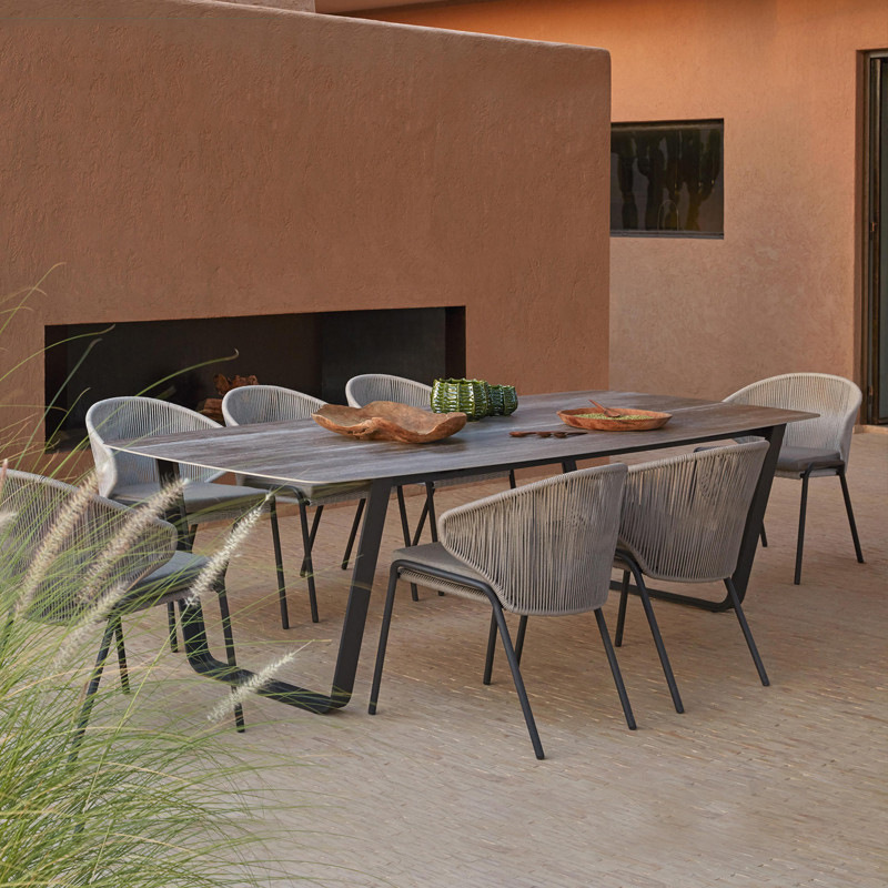 Ocio al aire libre mesa y silla al aire libre balcón simple moderno impermeable protector solar hotel al aire libre jardín Villa patio Silla de ratán