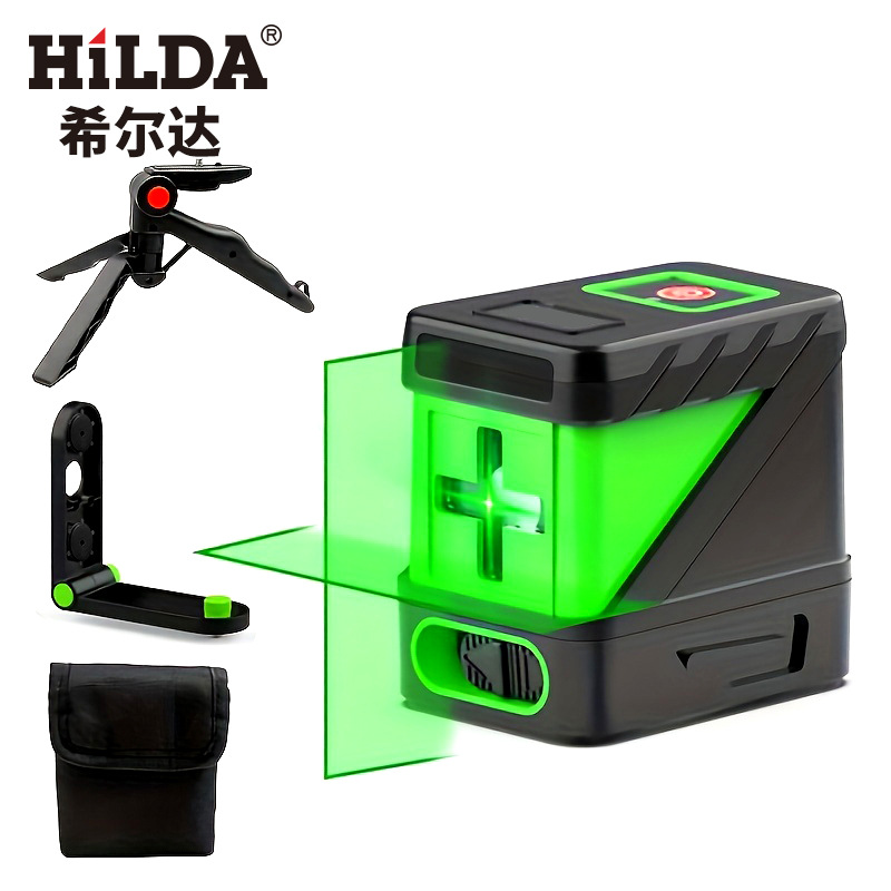 希尔达高精度2线激光水平仪室内外贴墙砖打线激光平水仪跨境专供