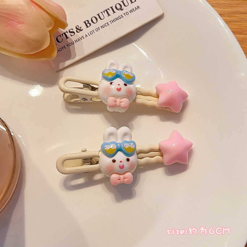 Pinza para el cabello de dopamina sin costuras de color caramelo clip lateral femenino flequillo clip para el cabello roto tocado clip de pico de pato y2k horquilla de una palabra