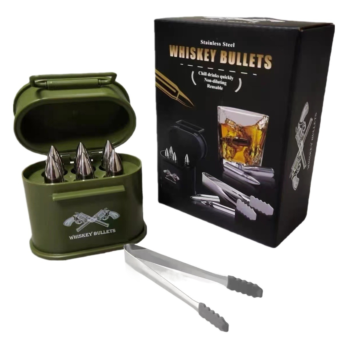 304 Stainless Steel Ice Cubes Metal Ice Cubes Whiskey Stones Red Wine Cooling Ice Cubes Bullet