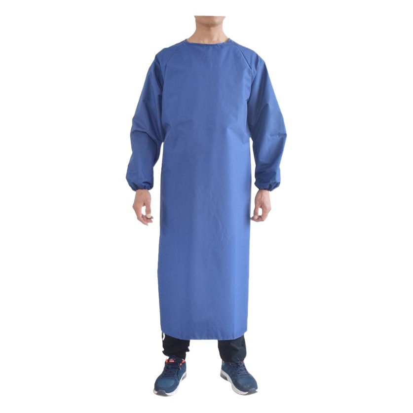 Delantal de tela impermeable de manga larga a prueba de aceite bata impermeable para hombres y mujeres adultos ropa de trabajo Cocina hogar ligero vestido inverso