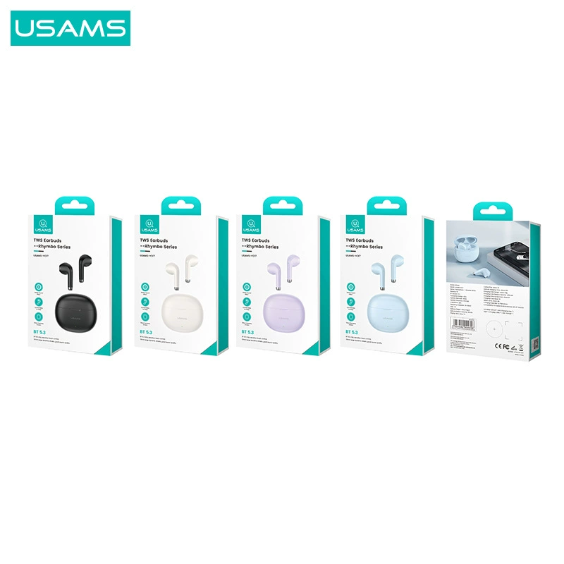 Настоящие беспроводные Bluetooth-наушники USAMS 5.3, низкая задержка, TWS полусидящие наушники, шумоподавление, мини-длительный срок службы