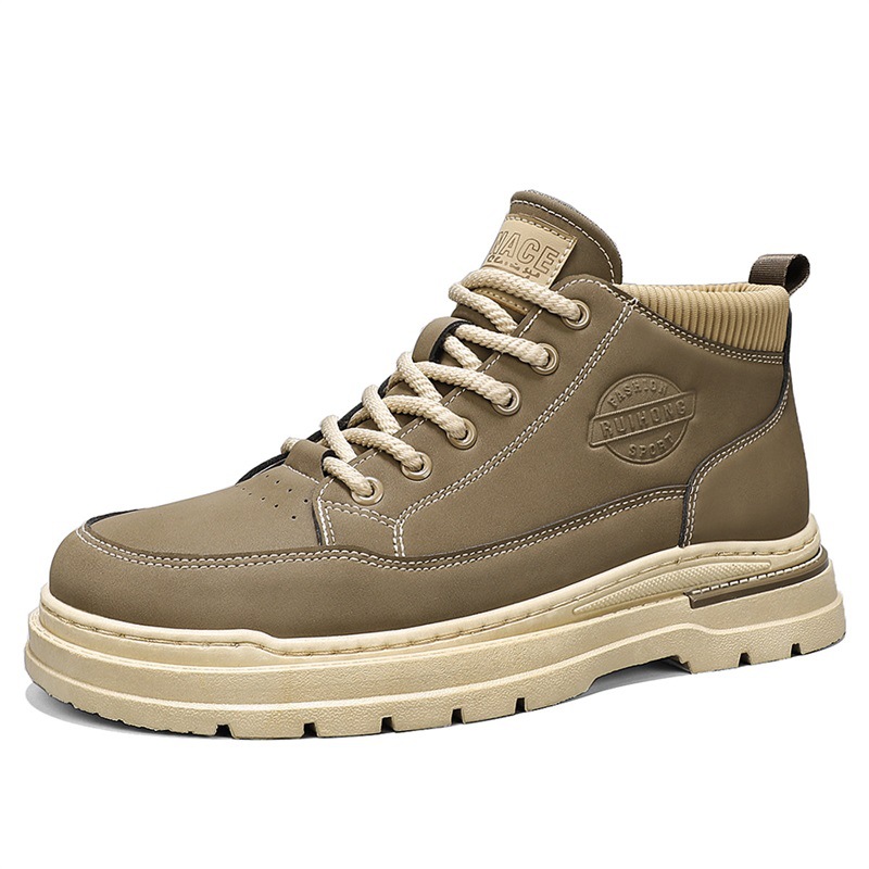 Otoño y invierno nuevos hombres botas de alto perfil, botas de martin, herramientas al aire libre, botas casuales, botas de cuero en vivo, botas de hombre