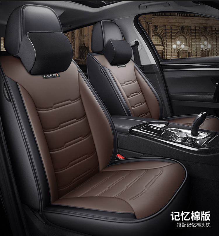 Cross-Border Foreign Trade Four-Season Universal Five-Seater Full Leather Fully Enclosed Car Seat Cover Car Seat Cushion Car Seat Cushion Pad