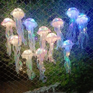 Internet celebrity ticked jellyfish lantern push stalls girl room decorative hanging material children's light jellyfish toys
