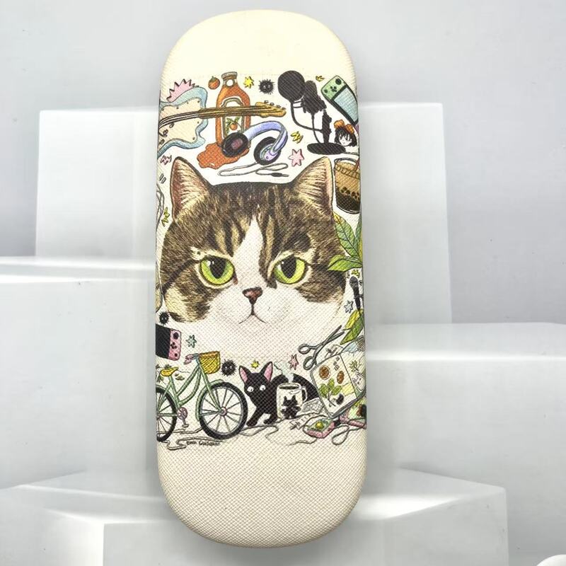 Cat Big Collection Glasses Box Drop-proof Pressure-proof Portable High-value Advanced Sense Mearvision Box Sunglasses Box Cute Cat Big Collection Glasses Box Drop-proof Pressure-proof Portable High-value Advanced Sense Mearvision Box Sunglasses Box Cute