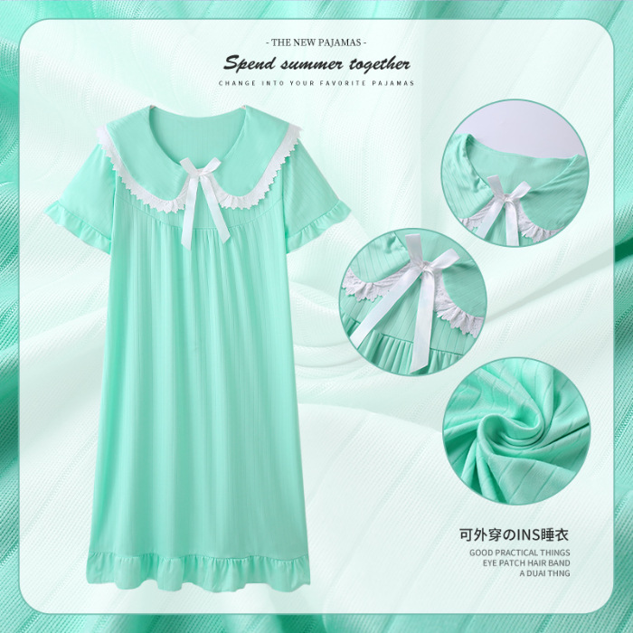 Pijama de verano de manga corta muñeca cuello de hadas corte coreana engordado pijama de tamaño grande princesa ropa de estilo doméstico