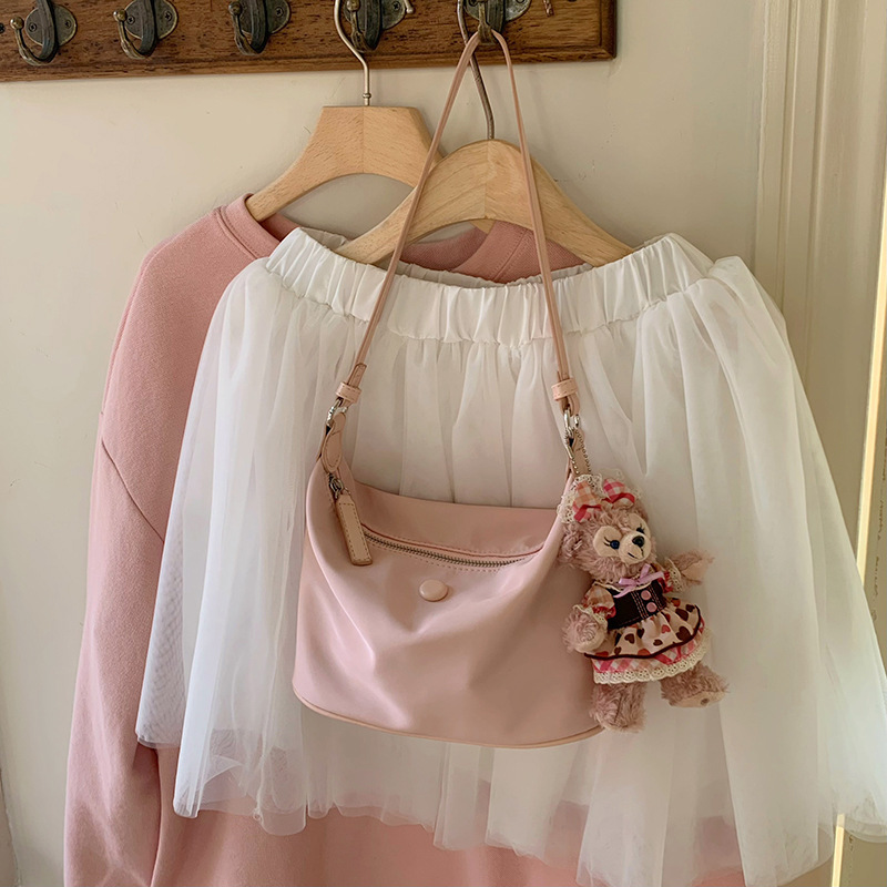 2026 Spring/Summer Lightweight Waterproof Nylon Oxford Cloth Korean Ins Style Dumpling Underarm Single Shoulder Crossbody Small Bag for Women