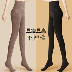 秋冬の女性用ハイウエストパンスト、足踏み用ベルベットボトムソックス、圧力痩身ソックス、素足用厚手ボトムウォームパンツ