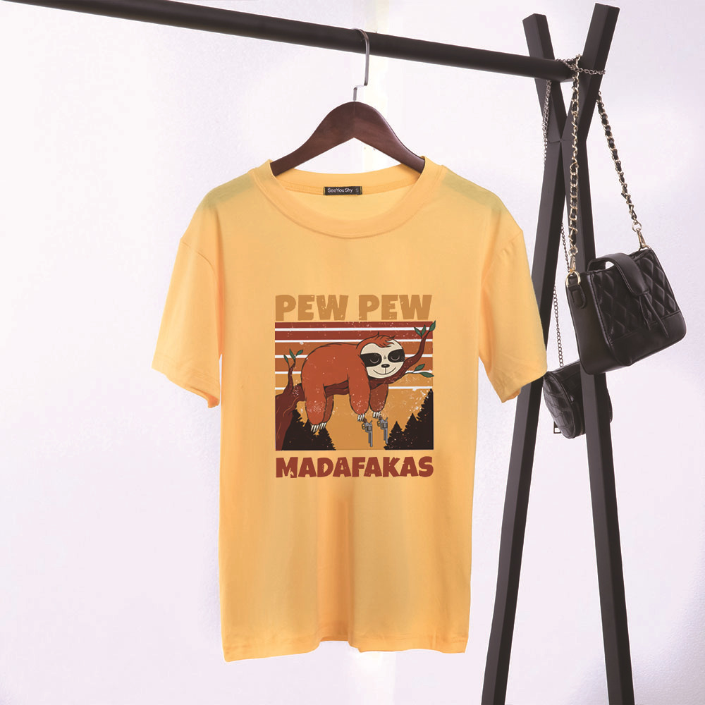 跨境2021 PEW PEW夏季休闲宽松T恤青春潮流时尚风 圆领套头短袖女|ru