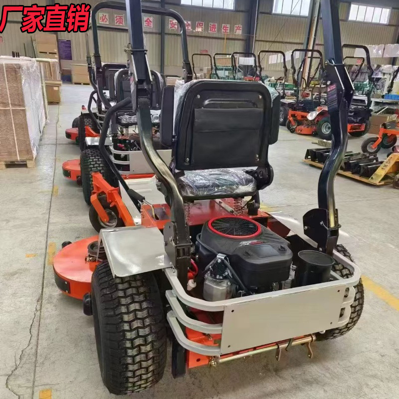 Ride-On Lawn Mower for Garden and Football Fields, 48inch Gasoline High-Power Electric Start Four-Wheel Lawn Mower