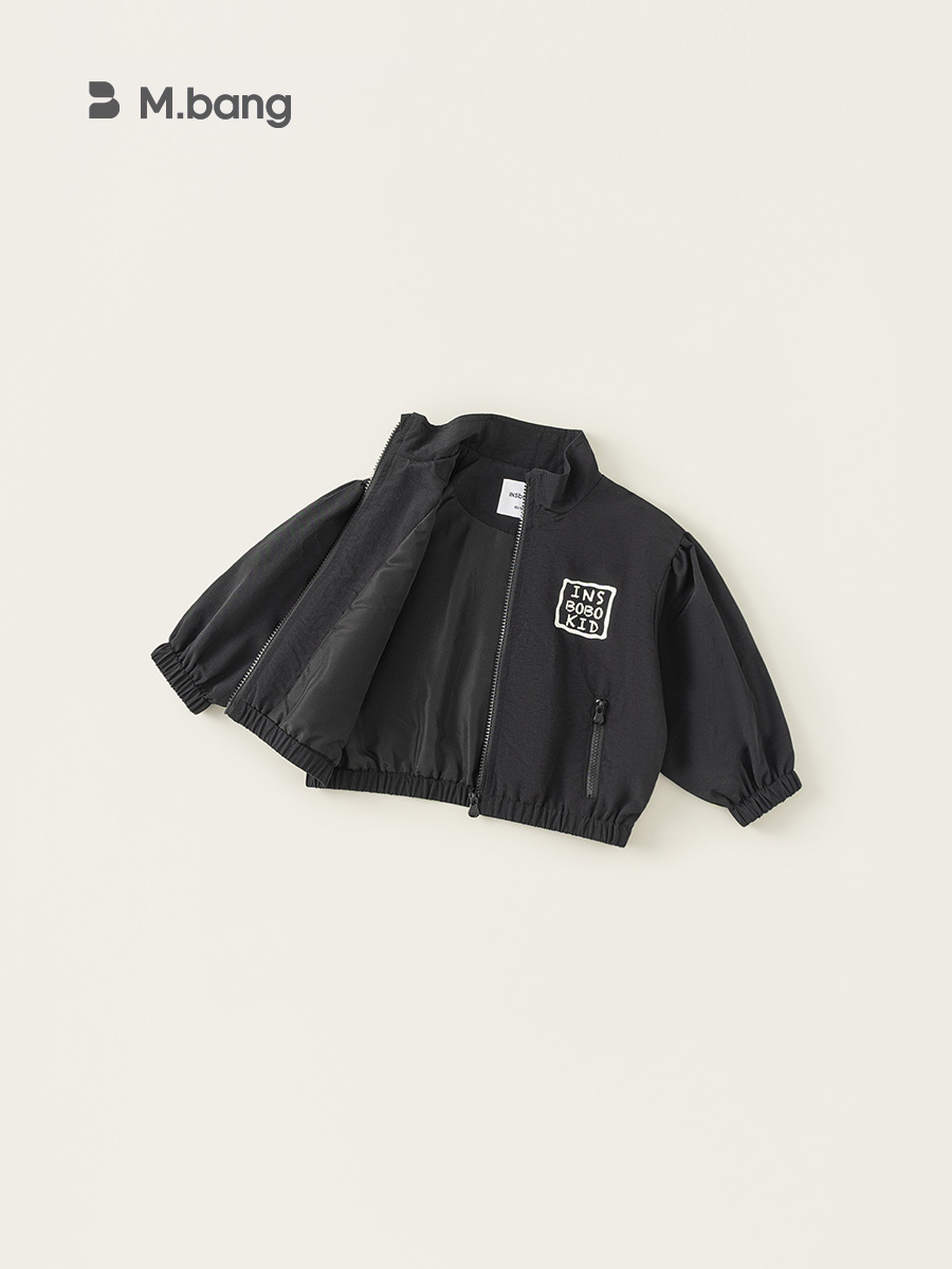 Youbao ropa para niños chaqueta suelta para niños primavera nueva chaqueta de cuello alto con estampado de letras de todo fósforo para niñas coreanas