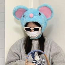 长袖无帽上衣印花秋冬国潮牌大码美式圆领卫衣女趣味新款打底衫潮