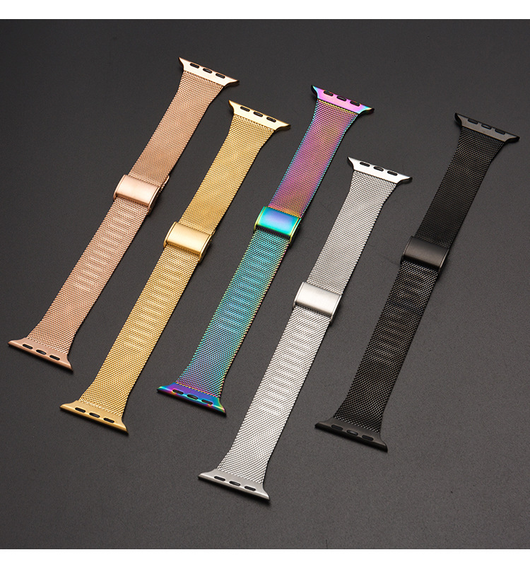 Adecuado para Apple iwatch 8/7/se/6/5/4321 Milán agradable hebilla pequeña cintura correa de acero