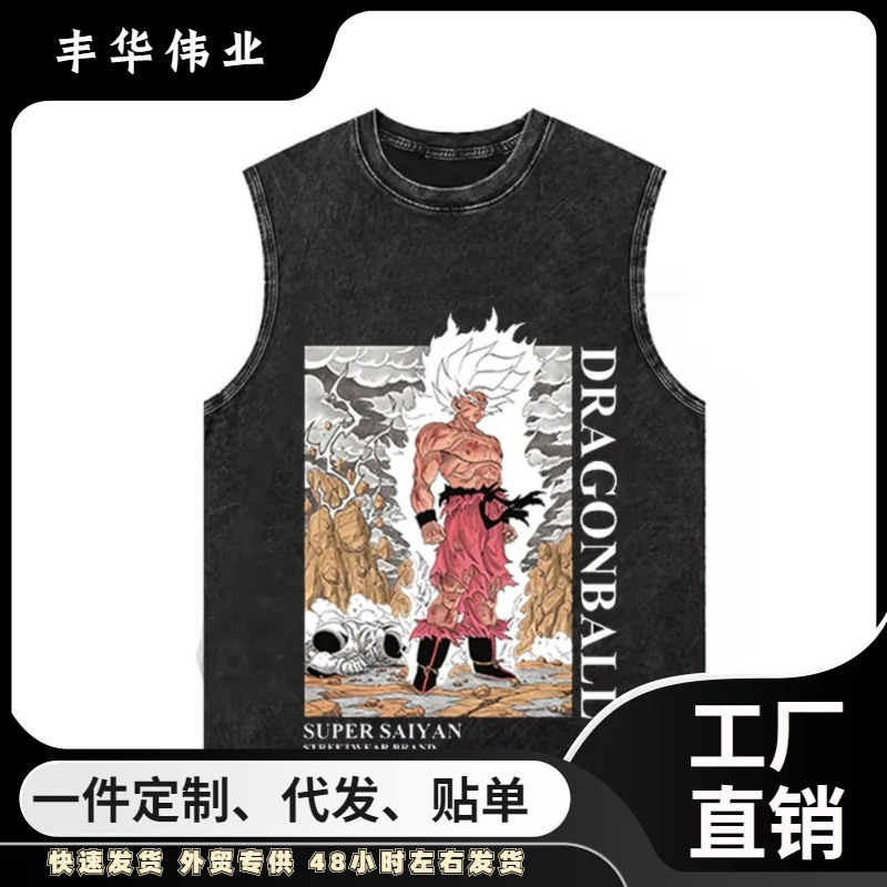 2025 New Dragon Ball Z Goku Invisible Transmission Vest Men's Anime Muscle Shirt Black Sleeveless Vest with Glue