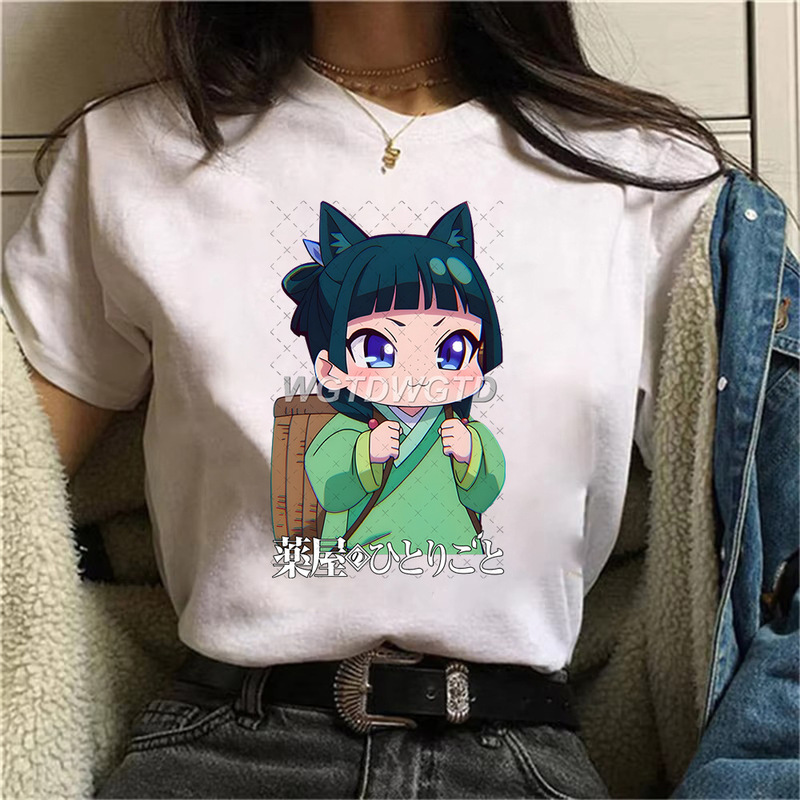 Cross-Border the Apothecary Diaries Cat Peripheral Round Neck Short-Sleeved European and American Fashion Women's Tops Cross-Border the Apothecary Diaries Cat Peripheral Round Neck Short-Sleeved European and American Fashion Women's Tops