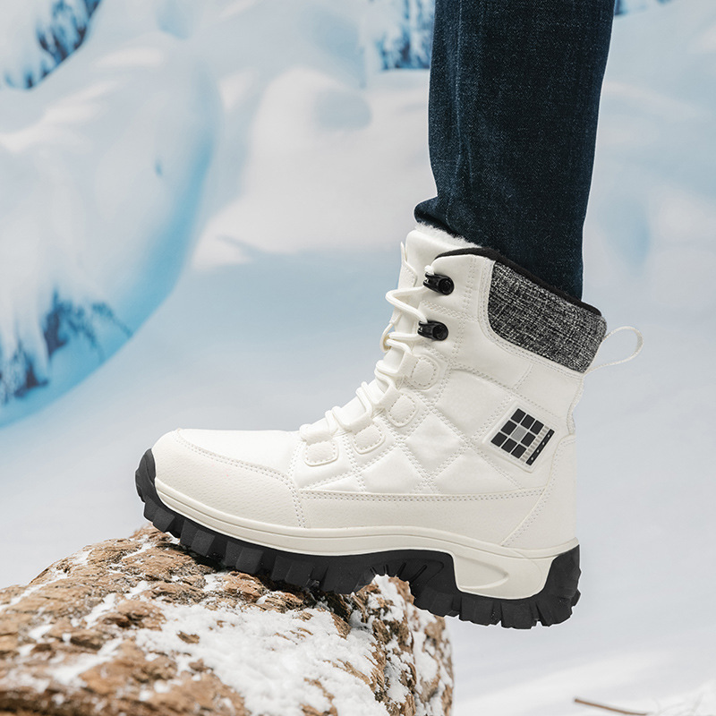 Botas de nieve de gran tamaño transfronterizas de fábrica para hombres y mujeres con zapatos de algodón gruesos para zapatos al aire libre antideslizantes botas cálidas para apoyar el cabello