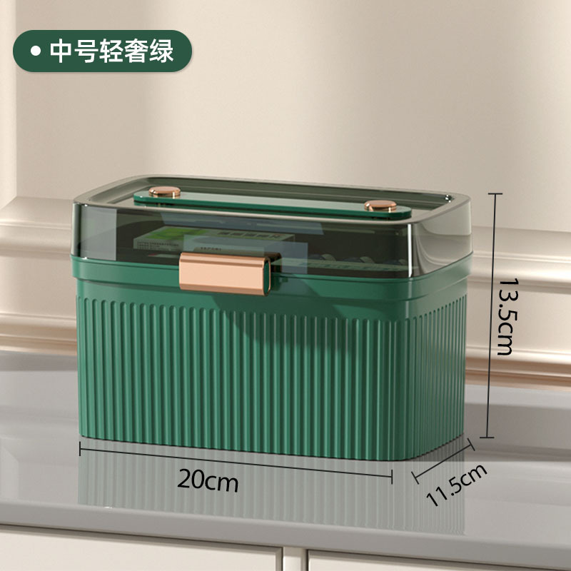 Caja de la medicina del hogar de gran capacidad de múltiples capas caja de la medicina de almacenamiento de la medicina de clasificación y clasificación de conjunto completo de médicos multi-funcional