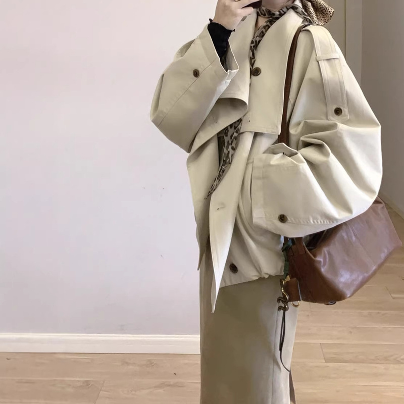 2026 New Spring Fashion Short French-Style Double-Breasted Trench Coat for Petite Women, Trendy This Year 2026 New Spring Fashion Short French-Style Double-Breasted Trench Coat for Petite Women, Trendy This Year