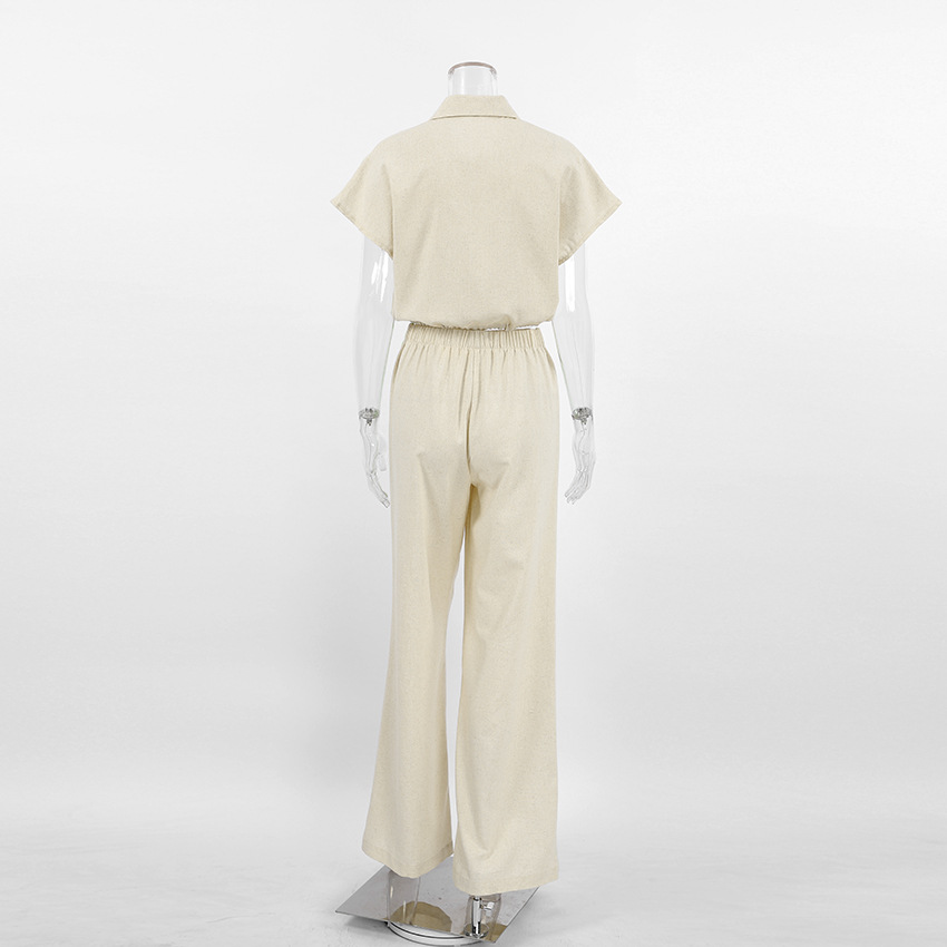 Women's Casual Solid Color Cotton And Linen Pants Sets display picture 5