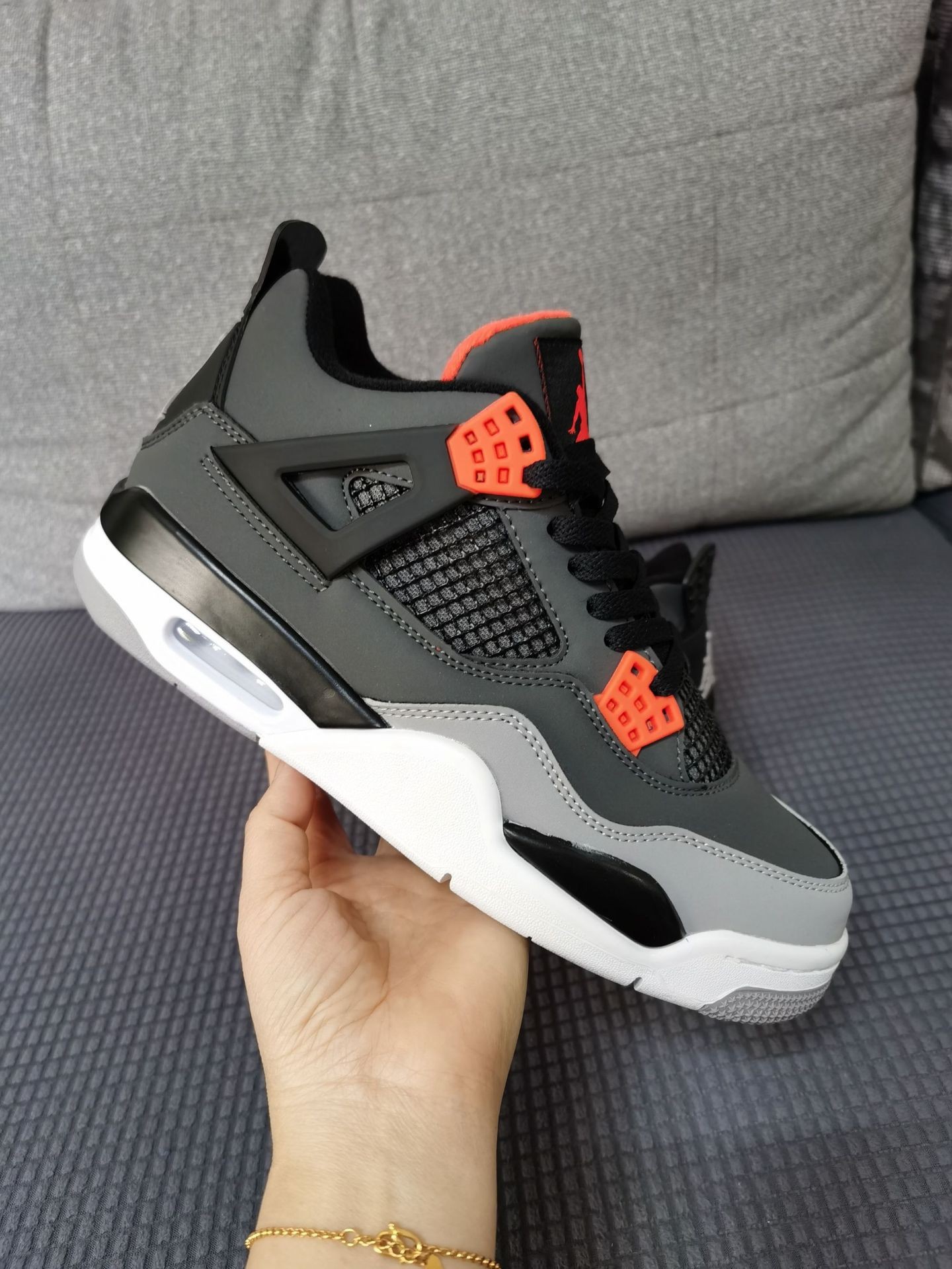 Zapatillas de Baloncesto de Caña Media AJ4 de Cuero, Transpirable y Antideslizante para Deporte image 30