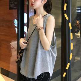 五笔蟹运动小背心女韩版夏季性感外穿女装宽松无袖T恤上衣女吊带