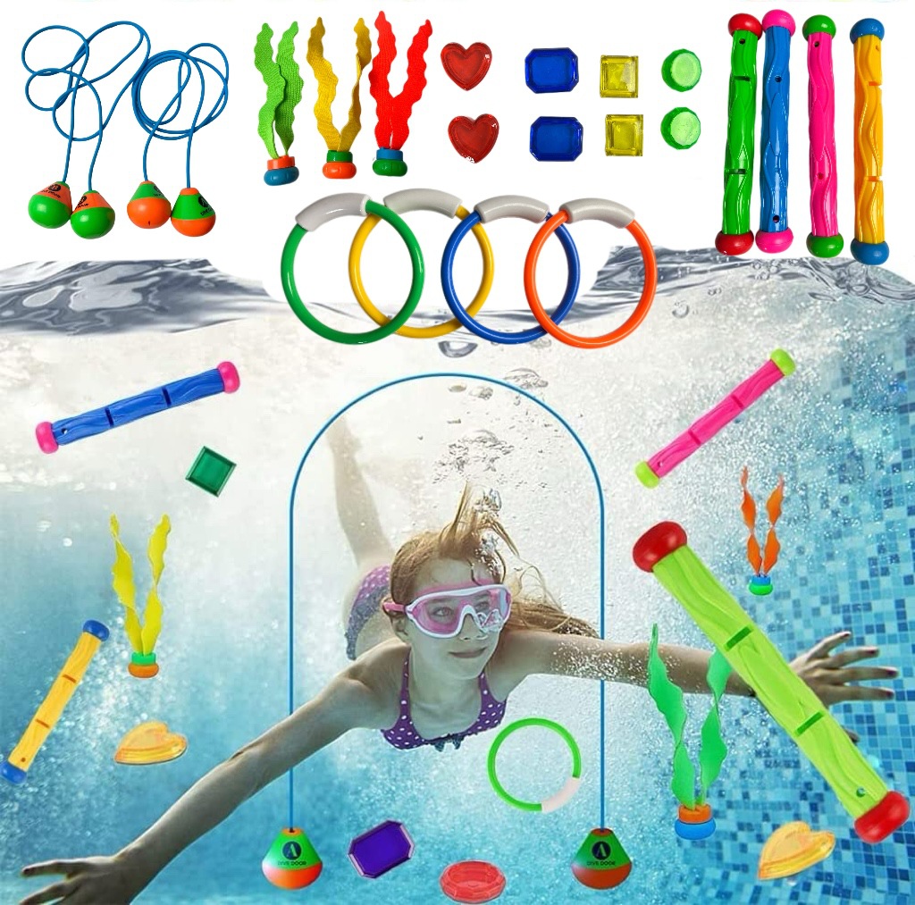2 diving doors 1.5 meters + 3 seaweeds + 8 gems + 4 long sticks + 4 rings